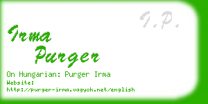 irma purger business card